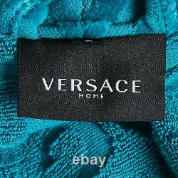 Versace Home Blue Monogram Medusa Amplified Terry Bathrobe S