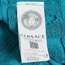 Versace Home Blue Monogram Medusa Amplified Terry Bathrobe S