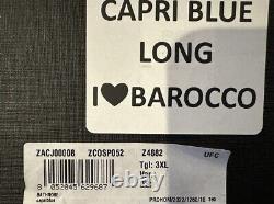 Versace I Heart Baroque Cotton Bathrobe Capri Blue Unisex Size 3XL Authentic