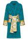 Versace I Heart Baroque Cotton Bathrobe Capri Blue Unisex Size XL Authentic