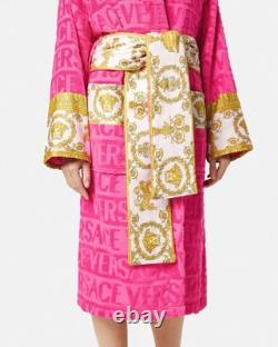 Versace I Love Baroque Bathrobe Men's Large Pink And Gold Medusa Luxury Robe