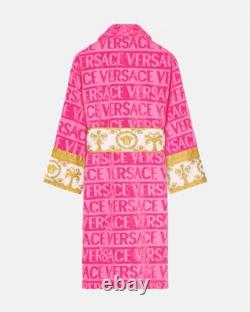Versace I Love Baroque Bathrobe Men's Large Pink And Gold Medusa Luxury Robe