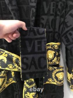 Versace I Love Baroque Black Bathrobe Size L Authentic, Excellent Condition