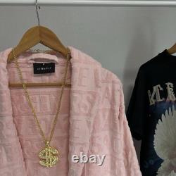 Versace I Love Baroque Pink Bathrobe Size Small Authentic MISSING BELT TIE