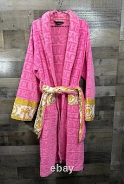 Versace I Love Baroque Pink Bathrobe Unisex Terry with Box (ZACJ00008) in a 3XL Versace I Love Baroque Pink Bathrobe Unisex Terry with Box (ZACJ00008) in a 3XL