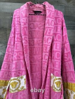 Versace I Love Baroque Pink Bathrobe Unisex Terry with Box (ZACJ00008) in a 3XL
