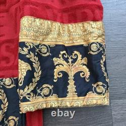 Versace I Love Baroque Red Bathrobe Size Small Authentic MISSING BELT TIE