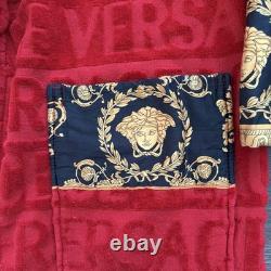 Versace I Love Baroque Red Bathrobe Size Small Authentic MISSING BELT TIE