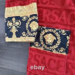 Versace I Love Baroque Red Bathrobe Size Small Authentic MISSING BELT TIE