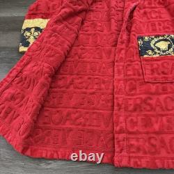 Versace I Love Baroque Red Bathrobe Size Small Authentic MISSING BELT TIE