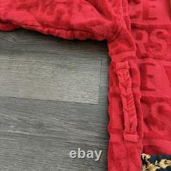 Versace I Love Baroque Red Bathrobe Size Small Authentic MISSING BELT TIE