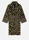 Versace La Greca Embroidered Sequence Silk Bathrobe In Khaki Size Medium