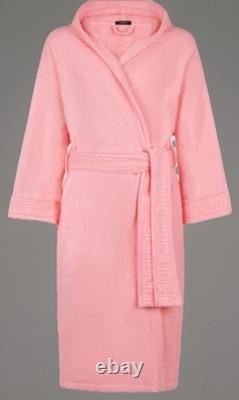 Versace La Medusa Hooded Bathrobe Pink Size L Authentic