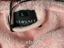 Versace La Medusa Hooded Bathrobe Pink Size L Authentic