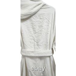 Versace La Medusa Hooded Bathrobe White Size M Authentic
