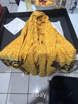 Versace Logo Toweling Bathrobe Gold Baroque Size Medium Replacement Box