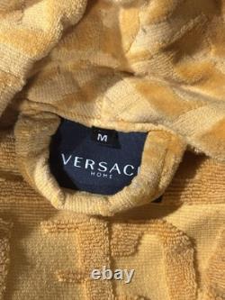 Versace Logo Toweling Bathrobe Gold Baroque Size Medium Replacement Box