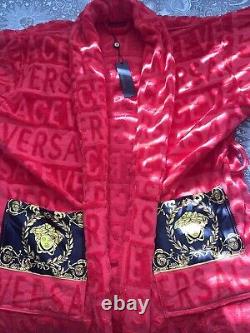 Versace Luxury Red Baroque Bathrobe Red Versace Robe Free And Fast Delivery