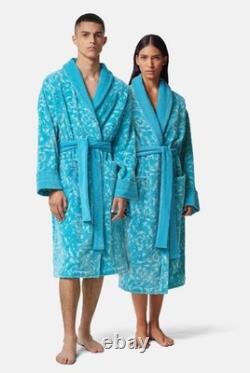 Versace Medusa Cotton/Cashmere Barocco Bath Robe Azure M ZACJ00008 IT NWT $2599