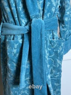 Versace Medusa Cotton/Cashmere Barocco Bath Robe Azure M ZACJ00008 IT NWT $2599
