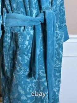 Versace Medusa Cotton/Cashmere Barocco Bath Robe Azure M ZACJ00008 IT NWT $2599