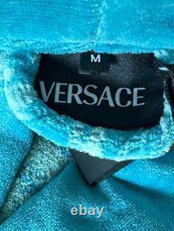 Versace Medusa Cotton/Cashmere Barocco Bath Robe Azure M ZACJ00008 IT NWT $2599