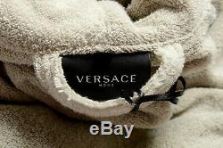 Versace Men's Gray Medusa Embellished Belted Bathrobe US XL IT 54