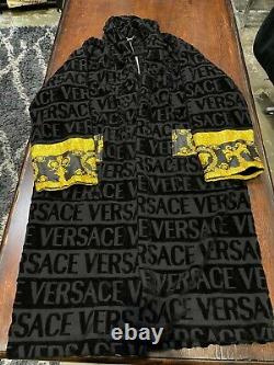 Versace Men's I Heart Baroque Bathrobe Black Large PERSONALIZED SEE IMAGES