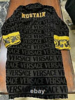 Versace Men's I Heart Baroque Bathrobe Black Large PERSONALIZED SEE IMAGES