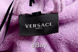 Versace Men's Light Purple Medusa Belted Hooded Bathrobe US XL IT 54