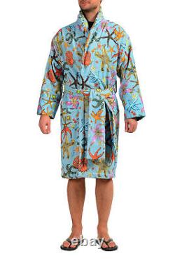 Versace Men's Multi-Color 100% Cotton Belted Bathrobe US XL IT 54