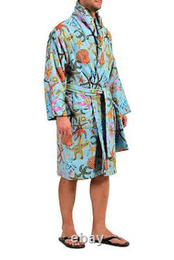 Versace Men's Multi-Color 100% Cotton Belted Bathrobe US XL IT 54