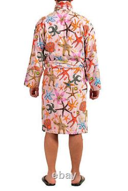 Versace Men's Multi-Color 100% Cotton Belted Bathrobe US XL IT 54