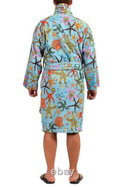 Versace Men's Multi-Color 100% Cotton Belted Bathrobe US XL IT 54