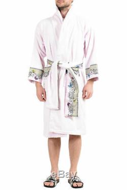 Versace Men's Pink Belted Bathrobe US L IT 52