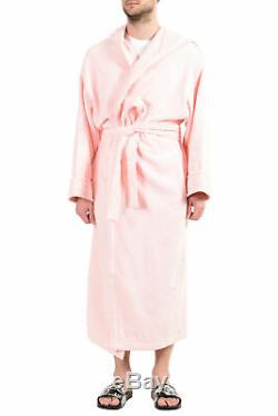 Versace Men's Rose Pink Medusa Belted Hooded Bathrobe US XL IT 54