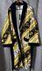 Versace Mens White Gold Black Baroque Print Bathrobe Size XXL