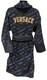Versace Monogram Long Cotton Bathrobe Blue & Black Size L Authentic
