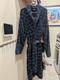 Versace Monogram Long Cotton Bathrobe Blue & Black Size XL AUTHENTIC