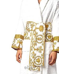 Versace Unisex Barocco Sleeve robe with all over print logo White Size L $550
