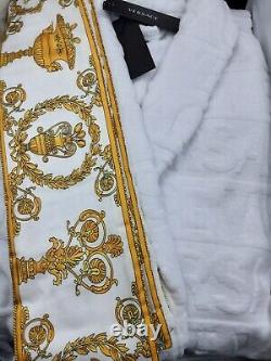 Versace Unisex Barocco Sleeve robe with all over print logo White Size L $550