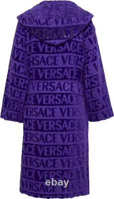 Versace Unisex Black & Gold 100% Cotton Belted Bathrobe size S