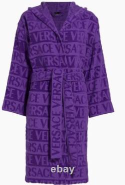 Versace Unisex Black & Gold 100% Cotton Belted Bathrobe size S