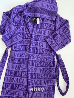 Versace Unisex Black & Gold 100% Cotton Belted Bathrobe size S