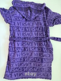Versace Unisex Black & Gold 100% Cotton Belted Bathrobe size S