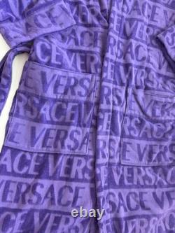 Versace Unisex Black & Gold 100% Cotton Belted Bathrobe size S