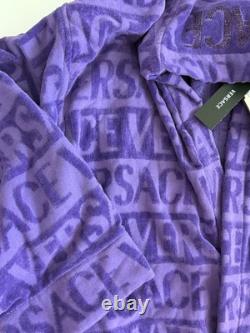 Versace Unisex Black & Gold 100% Cotton Belted Bathrobe size S