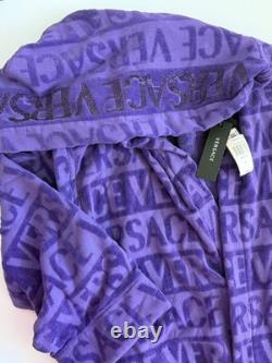 Versace Unisex Black & Gold 100% Cotton Belted Bathrobe size S