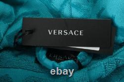 Versace Unisex Capri Blue 100% Cotton Belted Bathrobe Size 2XL