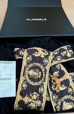 Versace XL Bath Robe Black Mens Embossed Logo